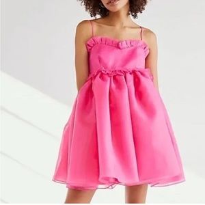 Selkie Cali Rosebud Mini Hot Pink Barbie Ruffle Dress Size Small